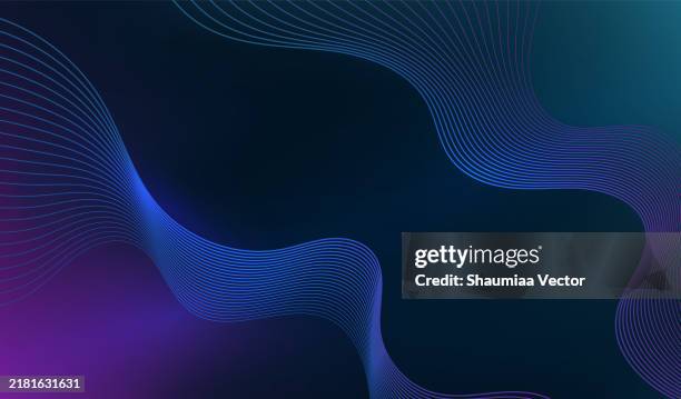 ilustrações de stock, clip art, desenhos animados e ícones de abstract technology particles wavy lines background - frequência