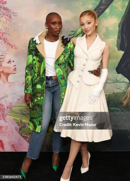 Cynthia Erivo, and Ariana Grande attend an Special Cast and Filmmakers Screening Of WICKED at DGA Theater on October 28, 2024 in New York City.