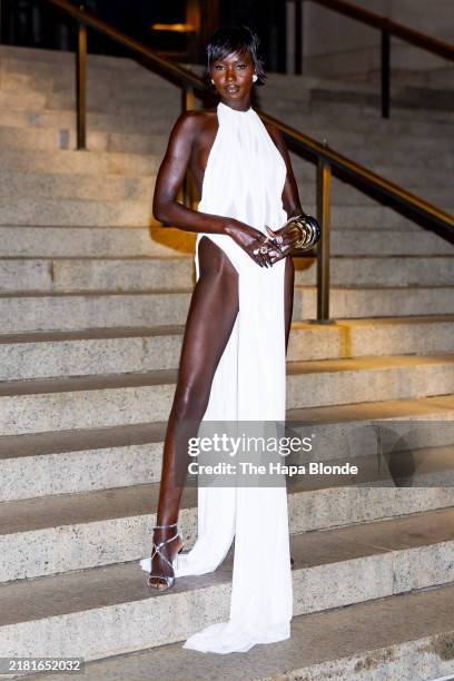 Aweng Chuol is seen attending the 2024 CFDA Awards at American Museum of Natural History on October 28, 2024 in New York City.