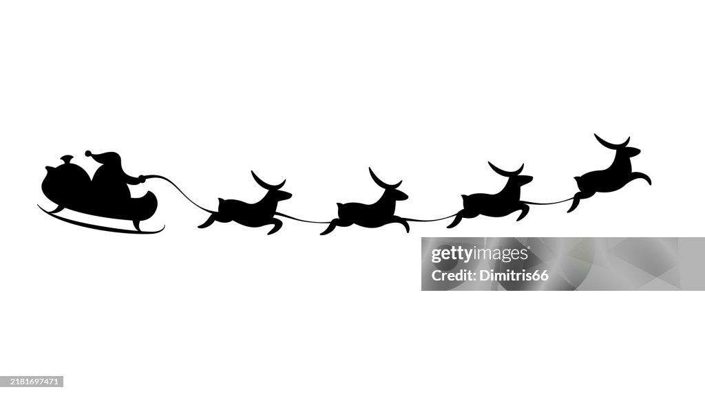 Santa Claus Sleigh Silhouette