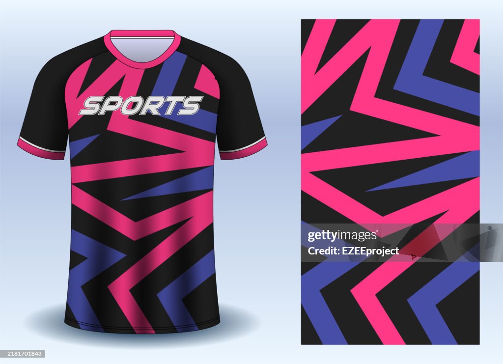Soccer jersey design template for football club. Sport t-shirt design template. Jersey vector.