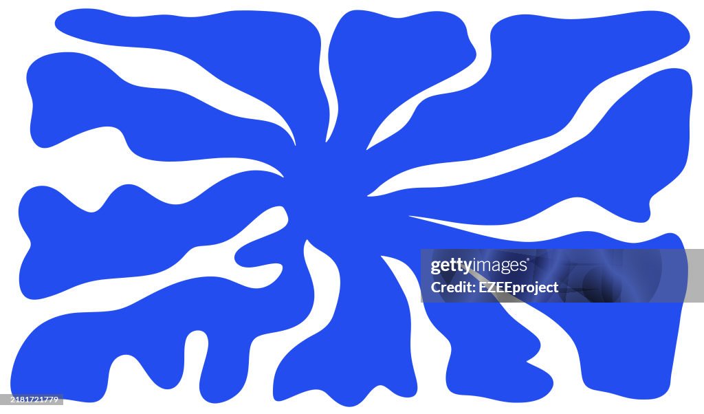 Contemporary poster print banner template. Fauvist Style abstract backgrounds. Vector organic doodle shapes.