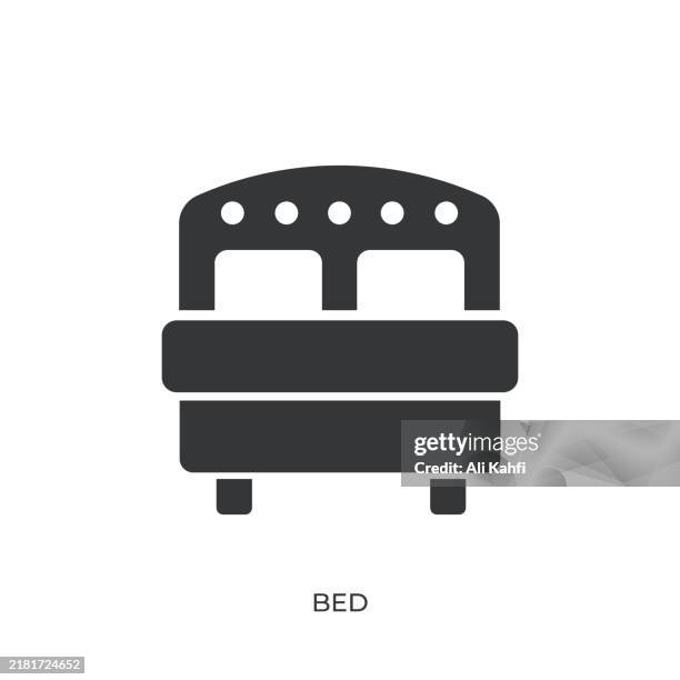 bed glyph solid icon. solid icon that can be applied anywhere, simple, pixel perfect and modern style - hotel key vector stock illustrations