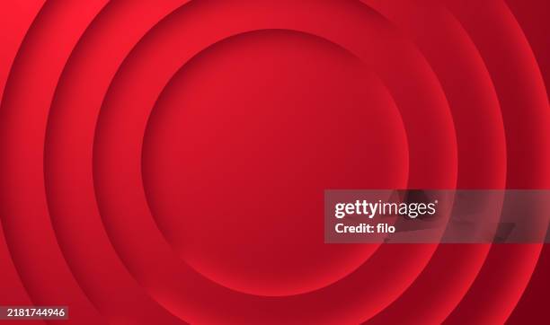 illustrations, cliparts, dessins animés et icônes de abstrait courbe rouge cercle profondeur couches fond - fond rouge