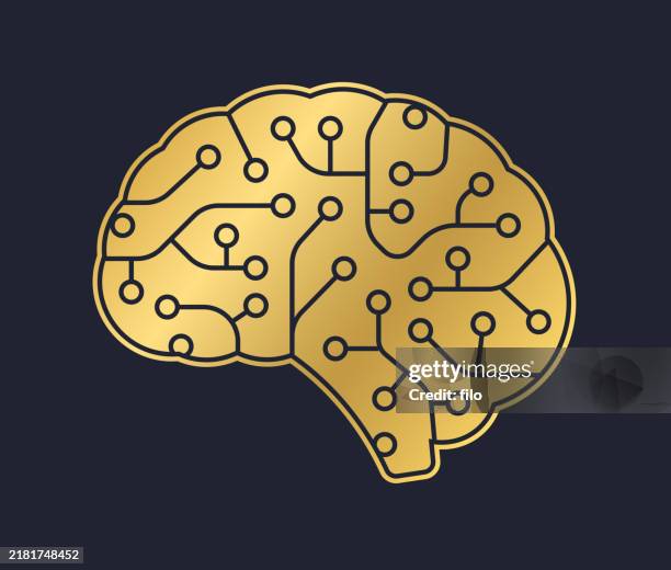 artificial intelligence ai brain technology circuit board - large language model stock illustrations