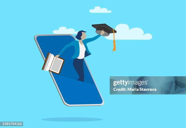 online learning. concept of webinar, business online training, education on computer or e-learning concept. - business training classroom stock illustrations