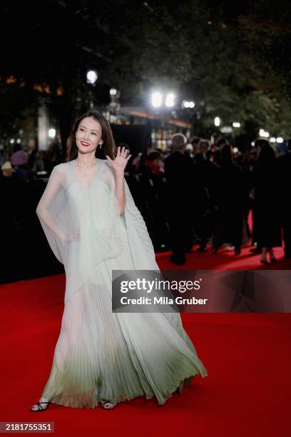 Actress Rinko Kikuchi attends the red carpet opening ceremony of the 2024 Tokyo International Film Festival at Tokyo Midtown Hibiya on October 28,...