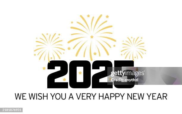 2025 new year design template with typography logo vector illustration. modern background for cover, web banner and greeting card etc. - 30 year stock illustrations