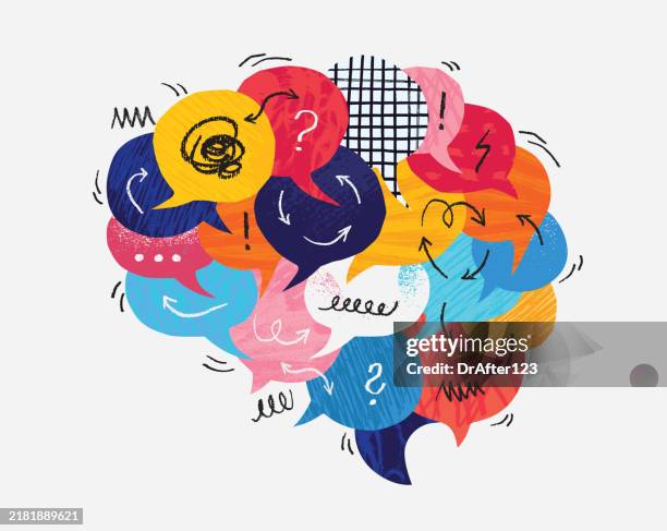 überdenken des gehirnkonzepts - burnout psychischer zustand stock-grafiken, -clipart, -cartoons und -symbole