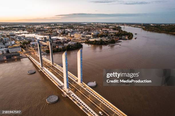 bordeaux aerial views at sunset - aquitaine stock pictures, royalty-free photos & images