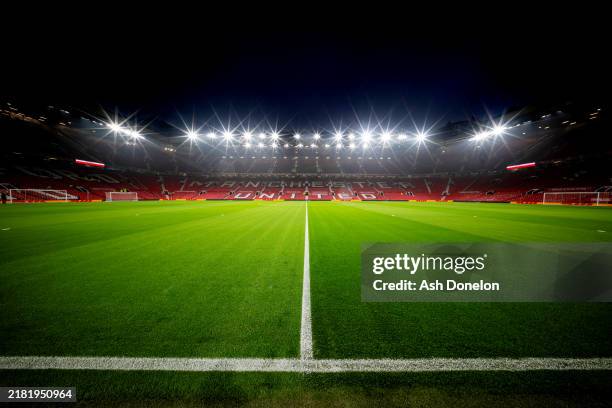 General view inside the stadium prior to the Carabao Cup Fourth Round match between Manchester United and Leicester City at Old Trafford on October...