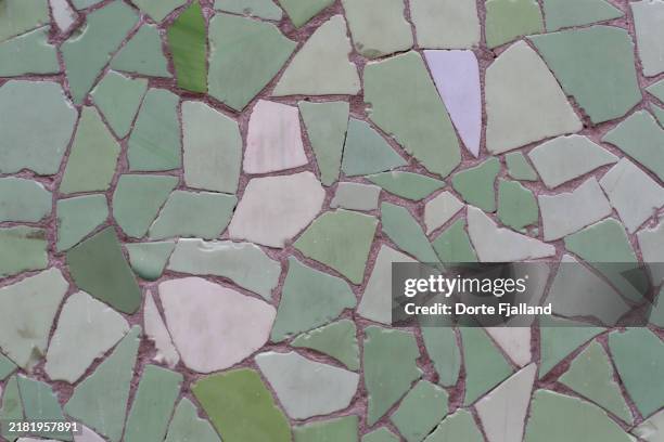 pale green and beige mosaic in different sizes and shapes - mosaic stock pictures, royalty-free photos & images