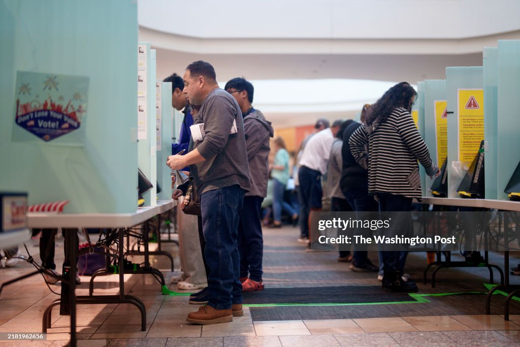 LAS VEGAS, NEVADA: People vote at an early voting location in H