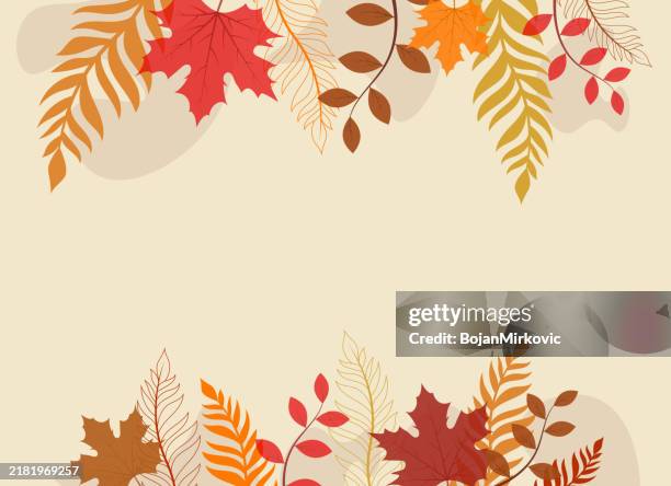 autumn and thanksgiving design background, card with copy space. vector - happy-thanksgiving-classy-elegant stock illustrations