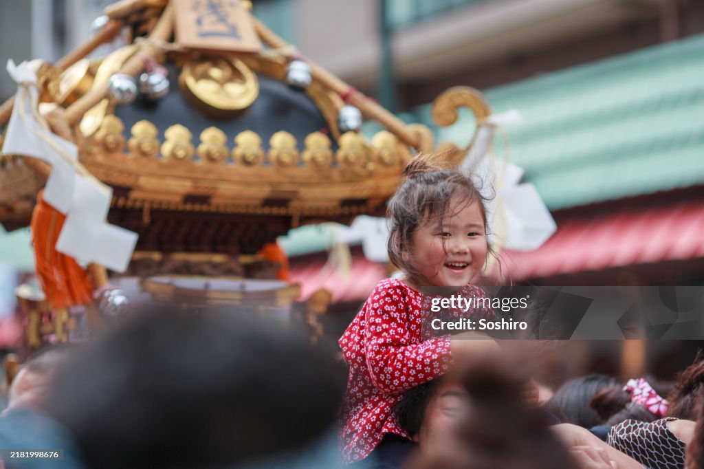 The atmosphere of Sanja Matsuri in Asakusa, Tokyo