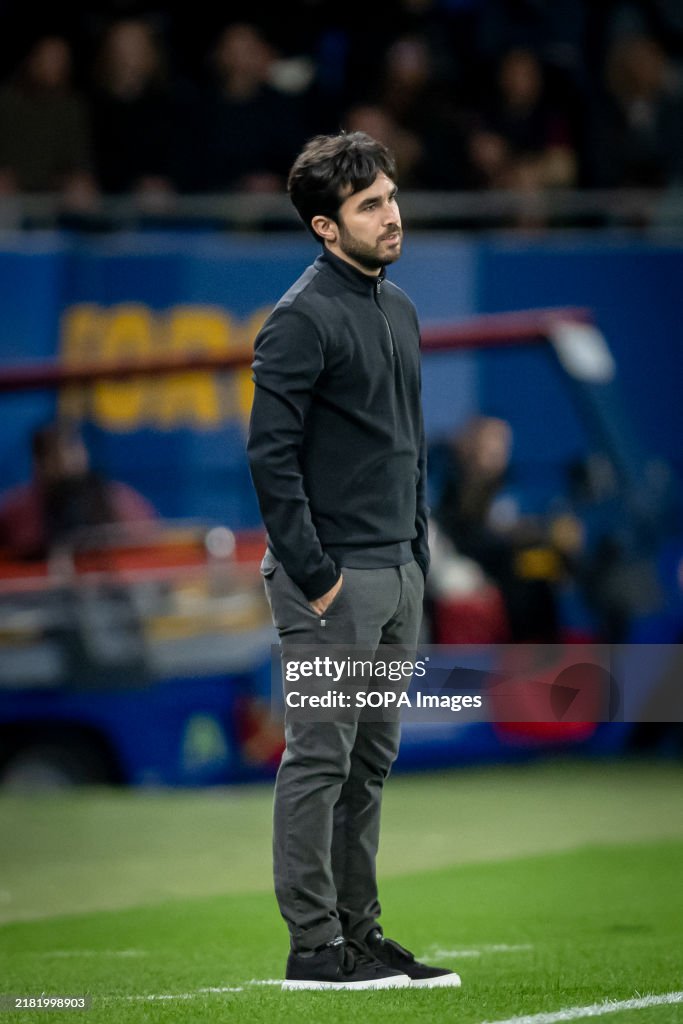 Head coach Pere Romeu (FC Barcelona) looks on during the...