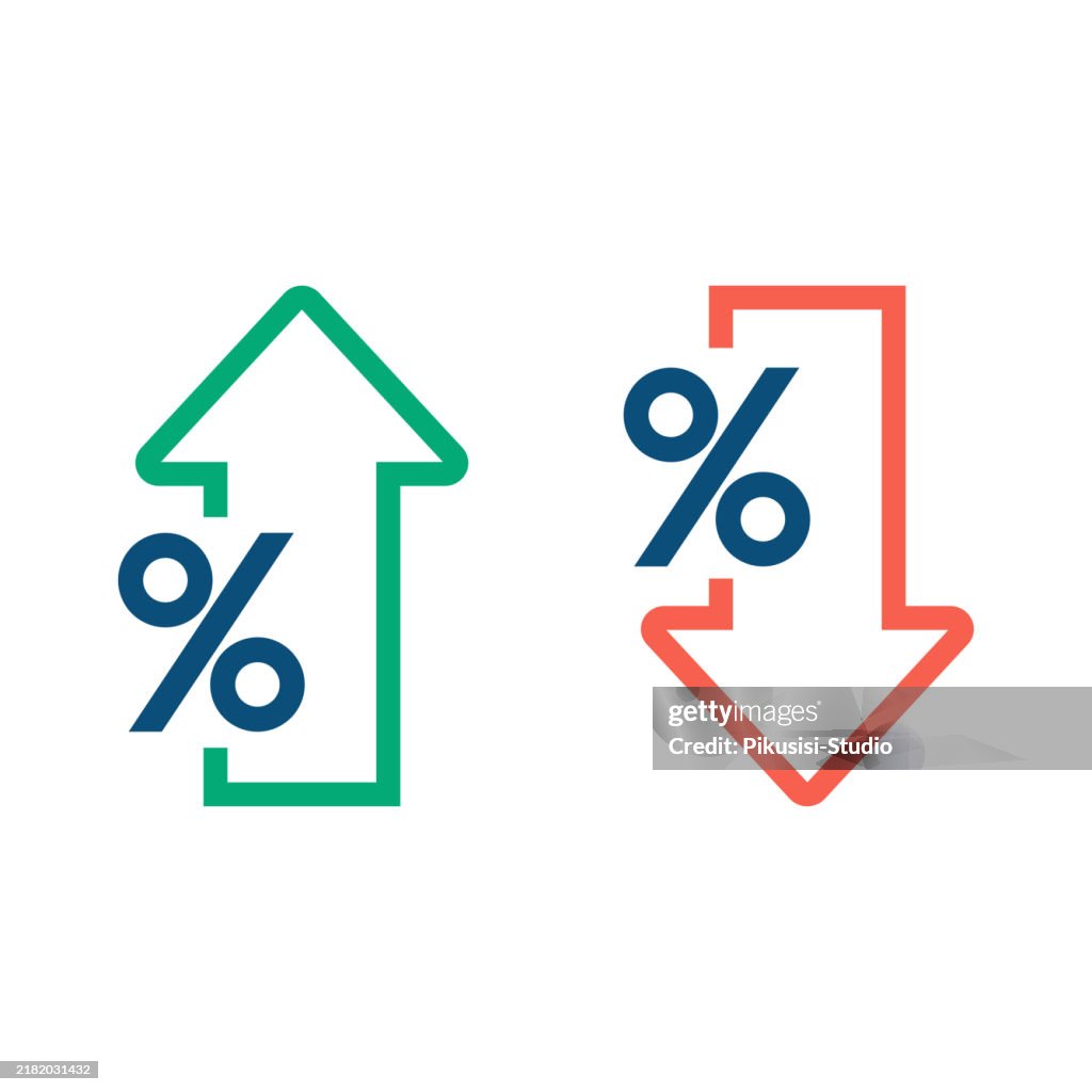 Percentage Increase And Decrease Arrow With Percent Sign High-Res ...
