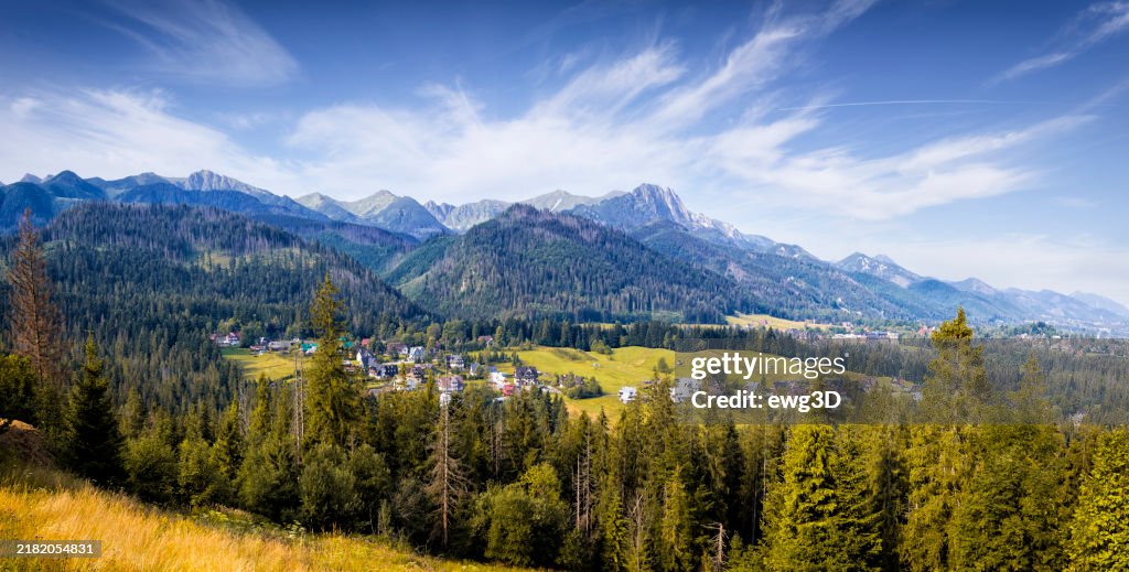 Holidays in Poland - summer view of the Tatra Mountains and Zakopane