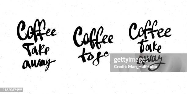 coffee typography - drinking coffee outside stock illustrations