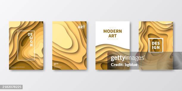 illustrations, cliparts, dessins animés et icônes de brochure template layout, orange cover design, business annual report, flyer, magazine - paper cut