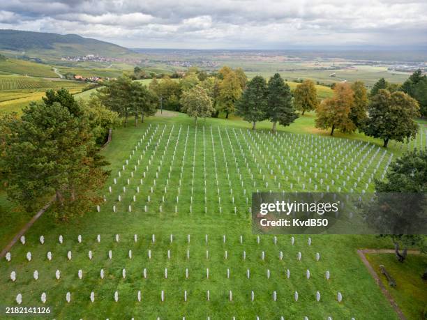 german war cemetery bergheim - alsace - bergheim alsace stock pictures, royalty-free photos & images