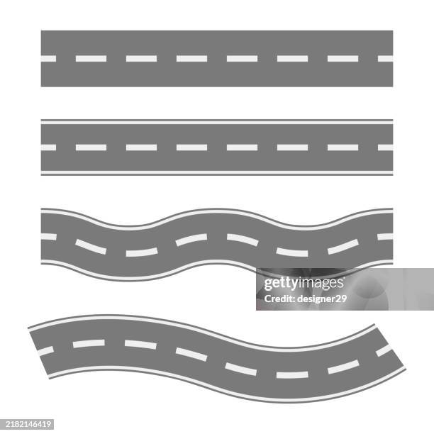 ilustraciones, imágenes clip art, dibujos animados e iconos de stock de conjunto de vectores de carreteras - vía principal