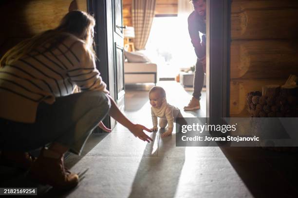 learning to crawl - crawl space stock pictures, royalty-free photos & images