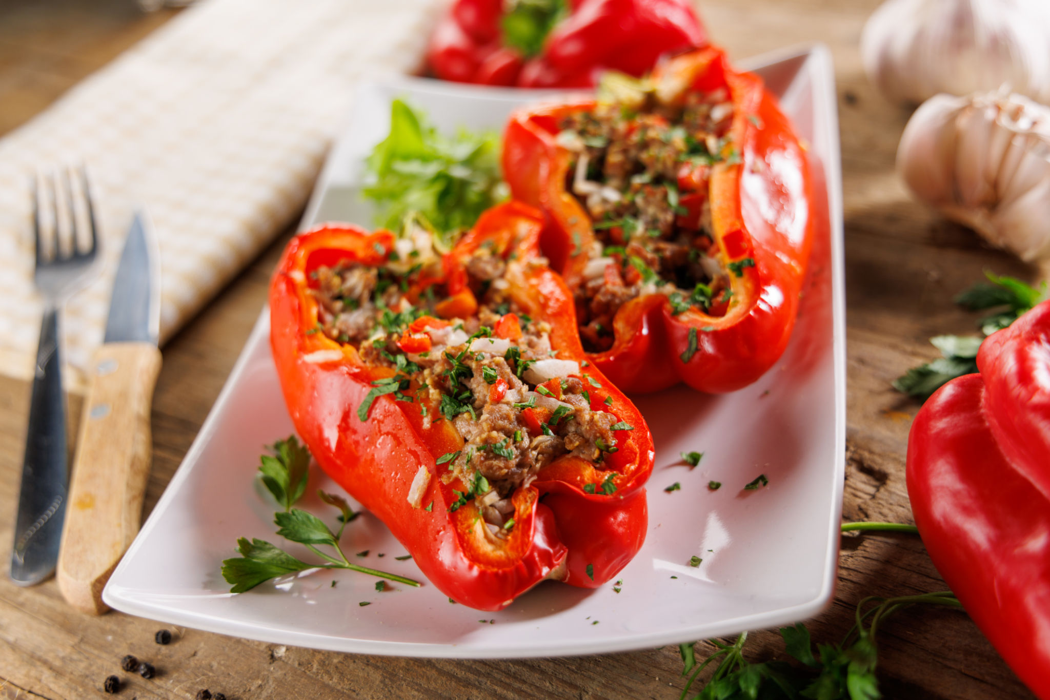 Delicious homemade stuffed peppers with beef Delicious homemade stuffed peppers with beef