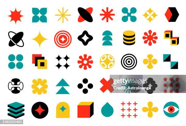 bauhaus symbols - shape stock illustrations