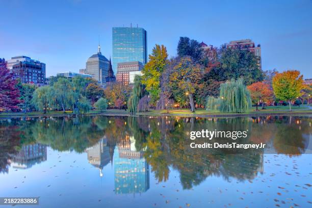 early autumn in boston - boston public garden stock pictures, royalty-free photos & images