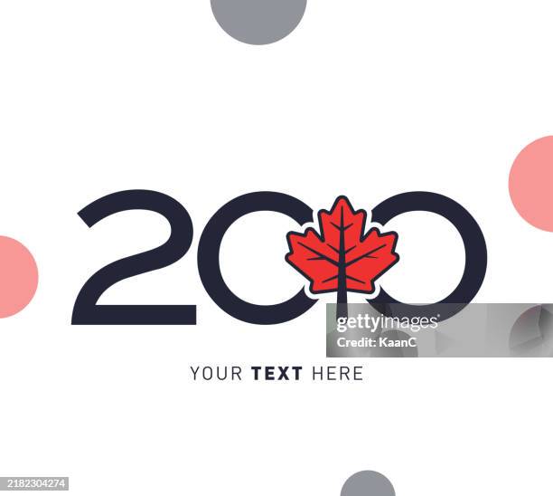 Number 200 Vector Number 200 Canada Concept Anniversary Number With Maple Leaf Symbol ...