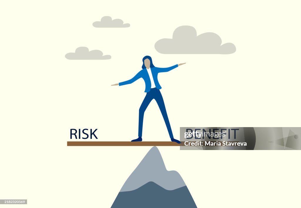 Balancing Risk Cartoon Risk And Benefit Balancing Concept High-Res Vector Graphic - Getty Images