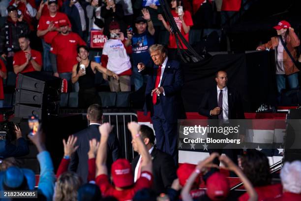 Closing Rally Former US President Donald Trump departs following his closing... News ...
