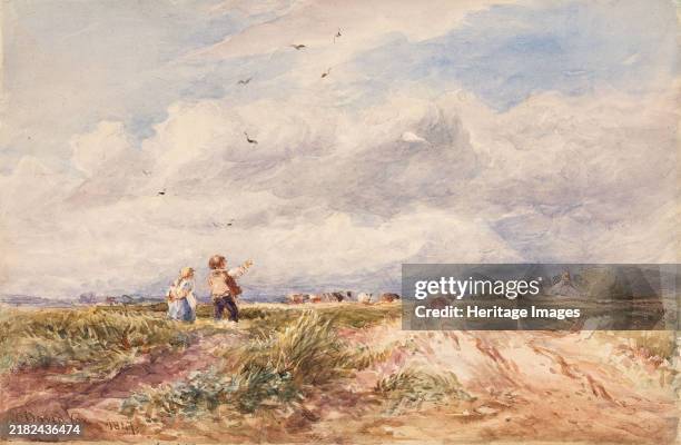 Kite Flying, 1847. Formerly thought to be by Cox but now believed to be a forgery. Creator: Unknown.