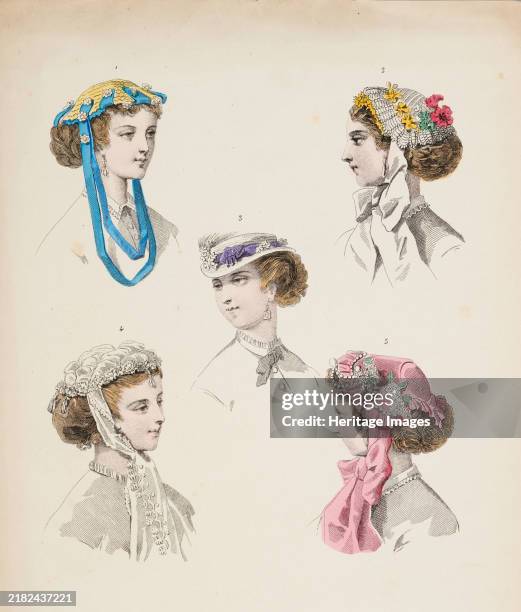Fashion plate - Journal des Demoiselles, 1868. 'Modes de Mmes Bricard & Callmann'. Creator: Unknown.