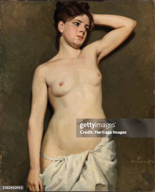 Female Nude, academy study, 1874. Creator: Albert Edelfelt.