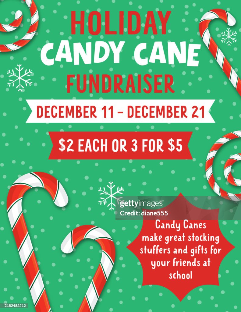 Candy Raffle Sign Candy Cane Fundraiser Flyer Template High-Res Vector Graphic - Getty Images