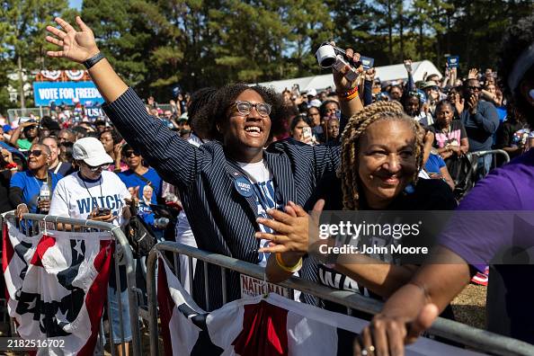 Democratic Presidential Nominee Kamala Harris Holds Rally In Atlanta, Georgia Democratic Presidential Nominee Kamala Harris Holds Rally In Atlanta, Georgia
