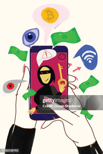 many smartphones have gaping flaws with encryption - email database stock illustrations