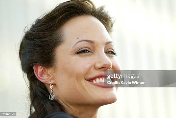 Actress Angelina Jolie attends the world premiere of the film "Lara Croft Tomb Raider: The Cradle of Life" at Grauman's Chinese Theatre July 21, 2003...