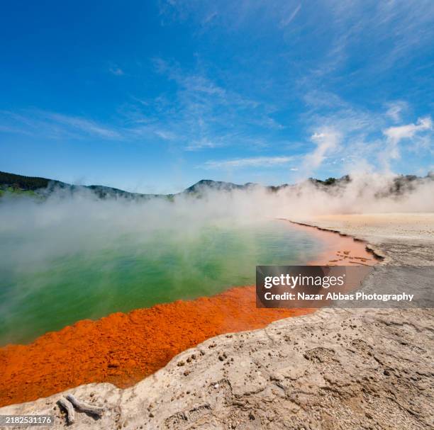 wai-o-tapu, rotorua, new zealand.. - rotorua stock pictures, royalty-free photos & images