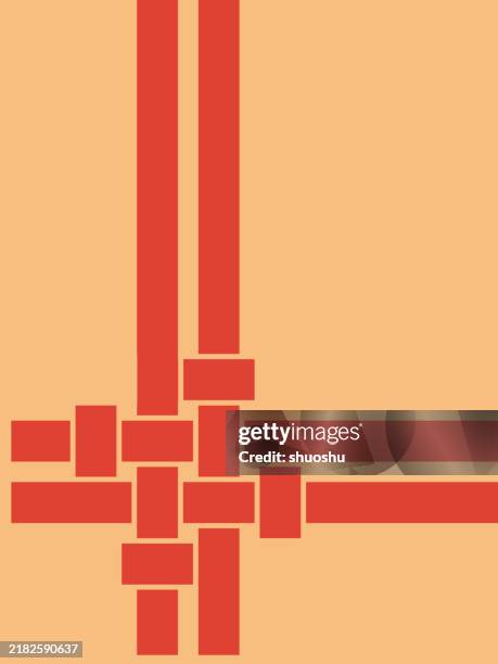 red minimal stripe knot pattern design background - present box stock illustrations