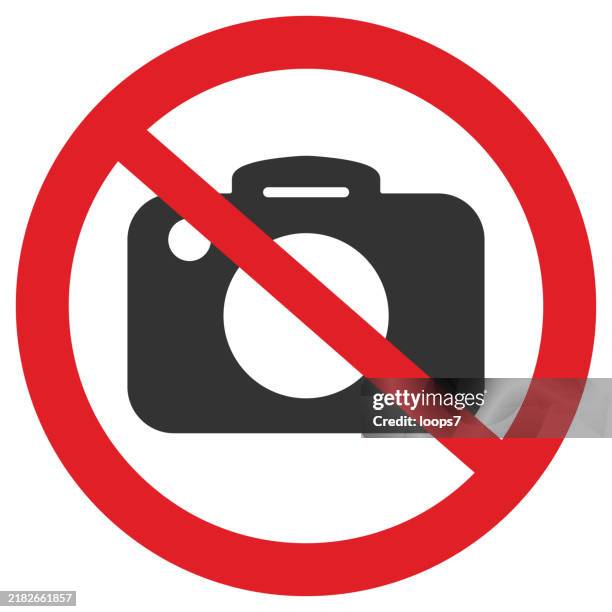 no photography allowed sign - no photographs sign stock illustrations