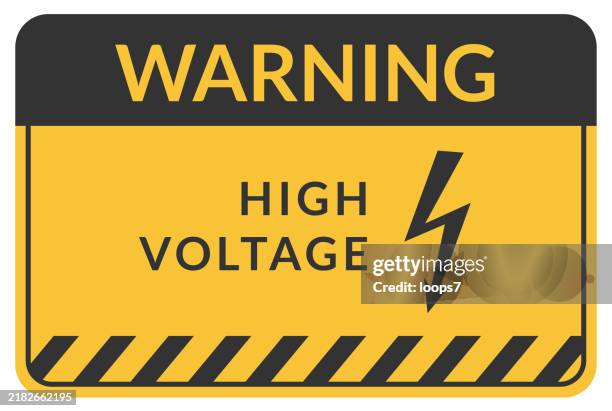 ilustraciones, imágenes clip art, dibujos animados e iconos de stock de señal de advertencia alta tensión - corriente-de-alto-voltaje