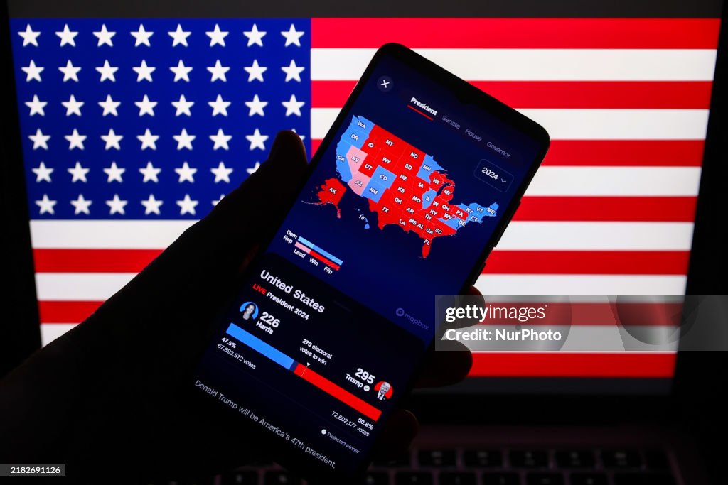 Cnn Magic Map CNN Magic Wall map with US presidential results is screened on a ...