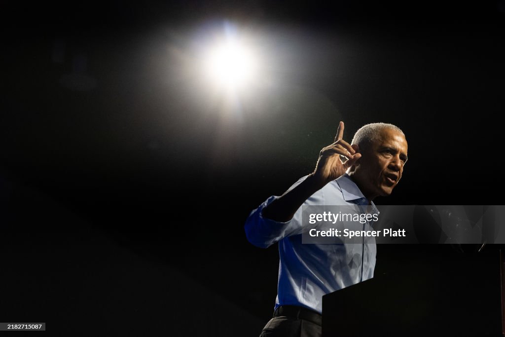 Former President Barack Obama Campaigns For Democrats In Milwaukee