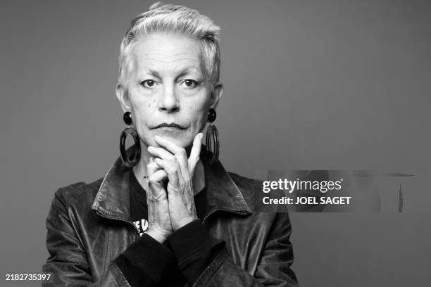 Portuguese-Belgian singer and actress Lio poses during a photo session in Paris on November 7, 2024.