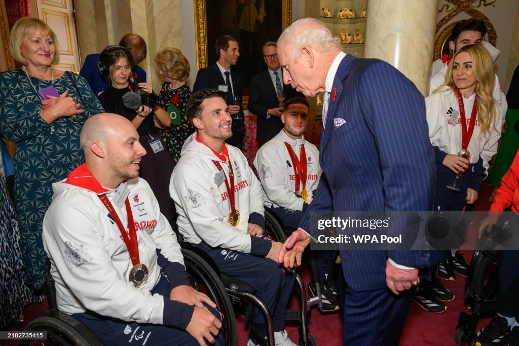 The King Hosts A Reception For Medallists Of The Paris 2024 Olympic And Paralympic Games