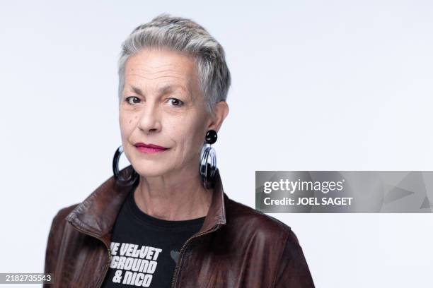 Portuguese-Belgian singer and actress Lio poses during a photo session in Paris on November 7, 2024.