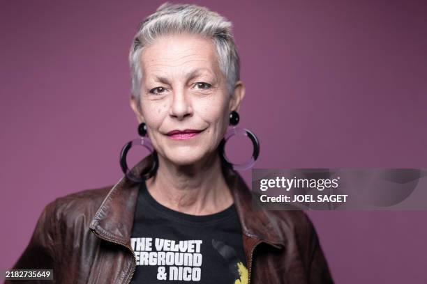 Portuguese-Belgian singer and actress Lio poses during a photo session in Paris on November 7, 2024.